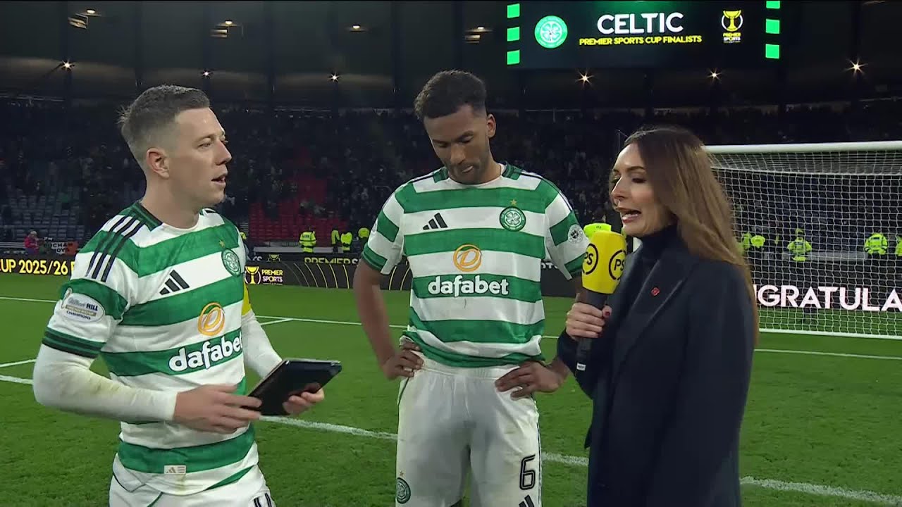 Celtic’s Callum McGregor and Auston Trusty react to Premier Sports Cup Semi-Final win over Rangers Celtic's Callum McGregor and Auston Trusty react to Premier Sports Cup Semi-Final win over Rangers