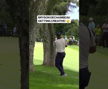 Bryson DeChambeau FLIPS OVER HIS CLUB to get onto GREEN 😲 #golf #livgolf