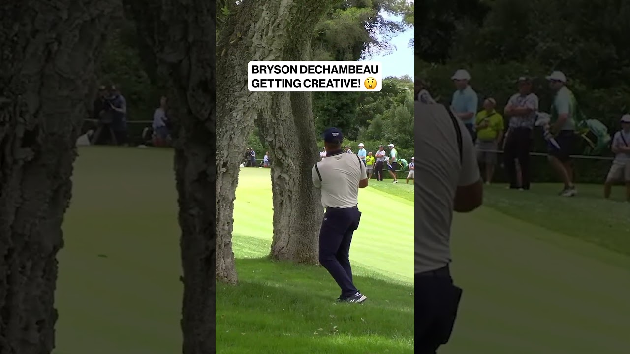 Bryson DeChambeau FLIPS OVER HIS CLUB to get onto GREEN π² #golf #livgolf Bryson DeChambeau FLIPS OVER HIS CLUB to get onto GREEN π² #golf #livgolf