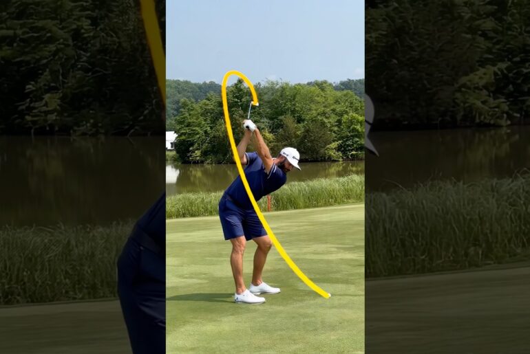 Dustin Johnson golf swing on Shot Tracer app.
