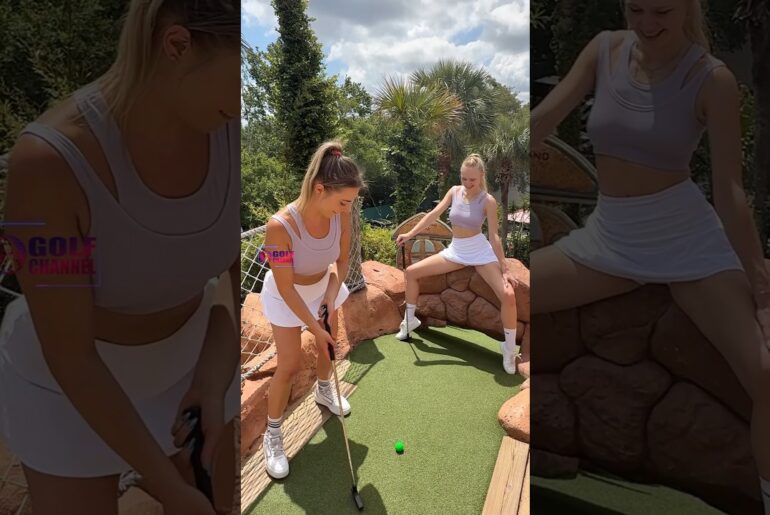 Amazing Golf Swing you need to see | Golf Girl awesome swing | Golf shorts | Leni Fesch