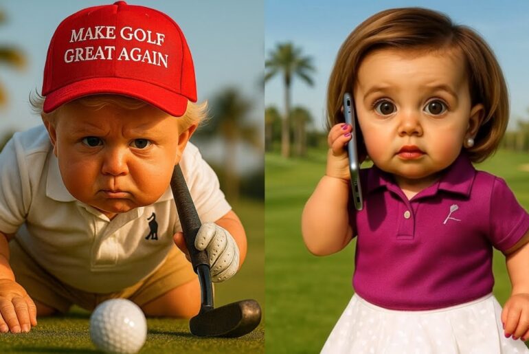 Baby Trump Takes Baby Nancy Pelosi Golfing With Him