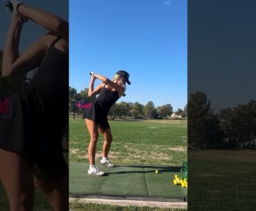 Amazing Golf Swing you need to see | Golf Girl awesome swing | Golf shorts | Abbey Jean