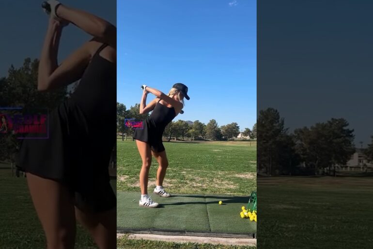 Amazing Golf Swing you need to see | Golf Girl awesome swing | Golf shorts | Abbey Jean