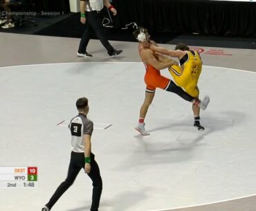 174lbs Dean Hamiti (Oklahoma State) vs Riley Davis (Wyoming)