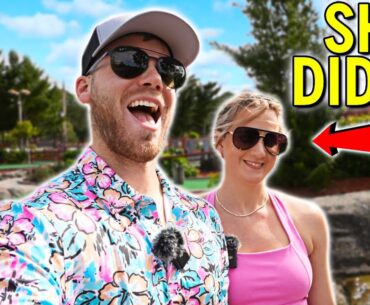 Elisha Gets an EPIC Hole in One at Adventure Golf!