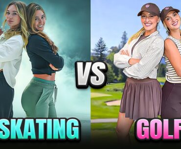Ice Skating Battle in Canada Before Our Golf Match | Golf Girl Games