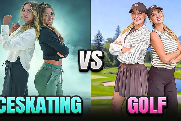 Ice Skating Battle in Canada Before Our Golf Match | Golf Girl Games