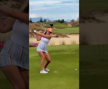Amazing Golf Swing you need to see | Golf Girl awesome swing | Golf shorts | GABI POWEL