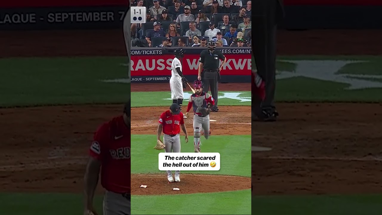 He was NOT expecting the catcher 😂 #redsox #catcher #pitcher #scare #baseball #mlb He was NOT expecting the catcher 😂 #redsox #catcher #pitcher #scare #baseball #mlb