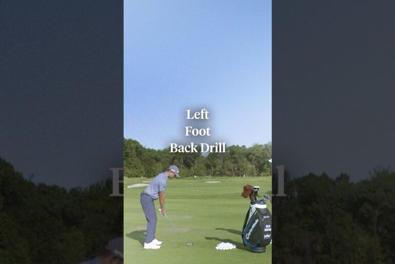 Collin Morikawa’s “left foot back” drill helps you rotate the right way 🙌