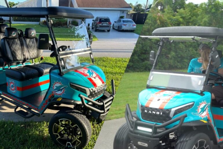 The Kandi 4P golf-cart is an NFL fan's dream neighborhood cruiser