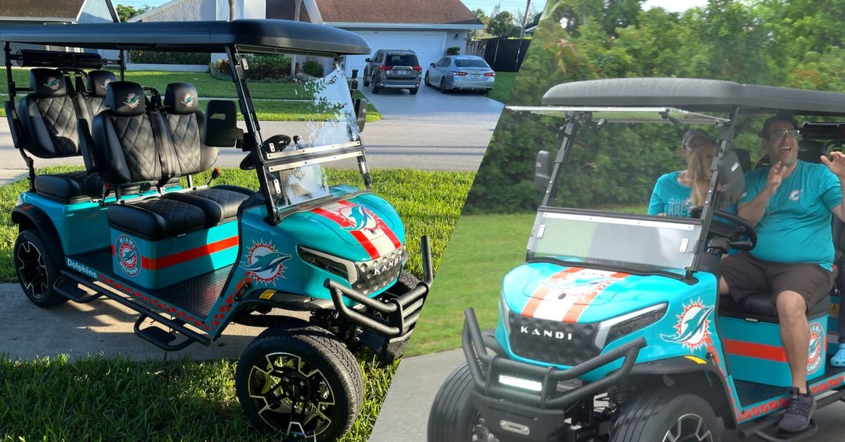 The Kandi 4P golf-cart is an NFL fan’s dream neighborhood cruiser The Kandi 4P golf-cart is an NFL fan's dream neighborhood cruiser