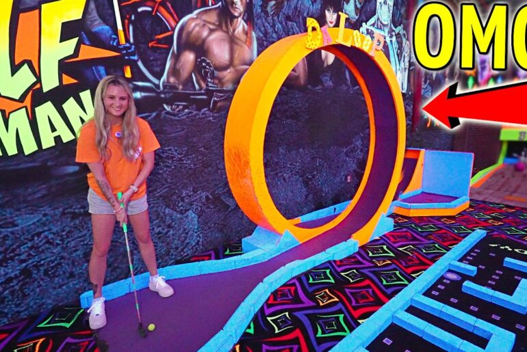 Mind-Blowing ONE OF A KIND Blacklight Mini Golf Course!