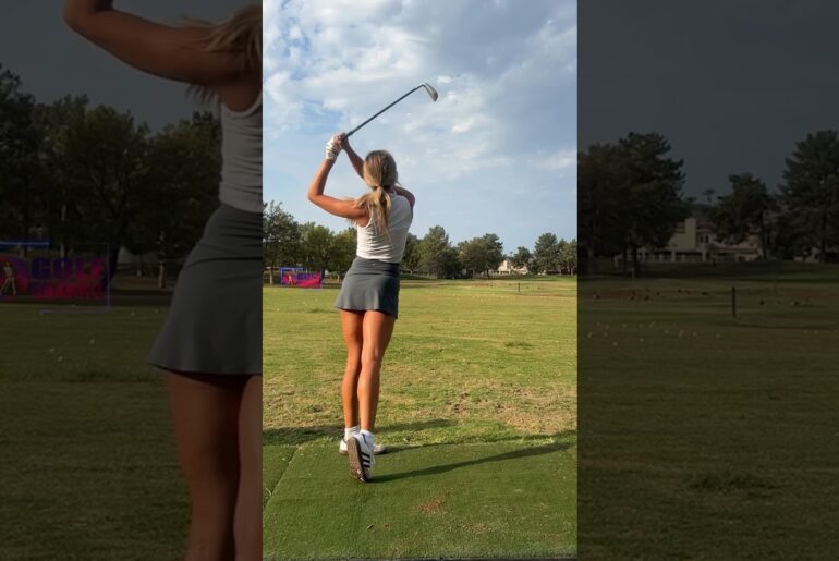 Amazing Golf Swing you need to see | Golf Girl awesome swing | Golf shorts | Abbey Jean