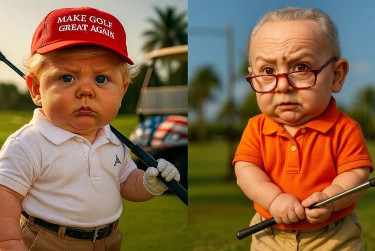 Baby Trump Takes Baby Chuck Schumer Golfing With Him!