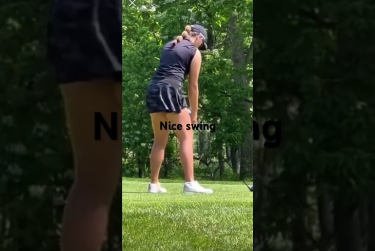 She has a good swing and look. #girlgolfers #golf #golfgear