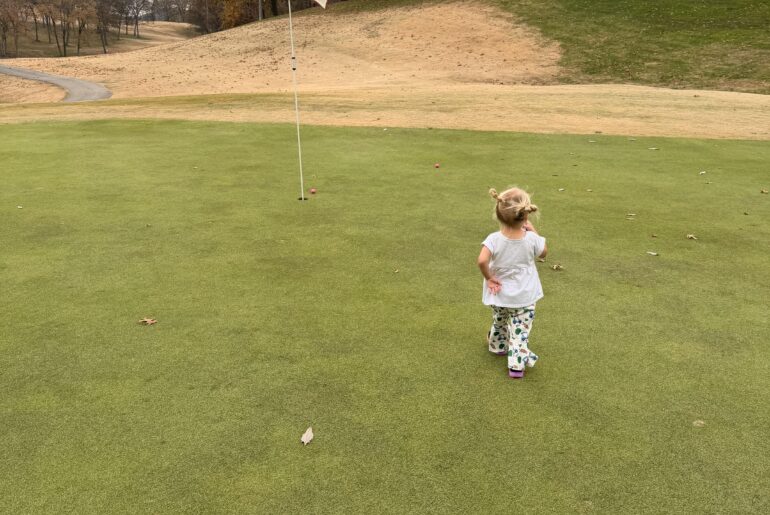 Played 9 holes today and brought my 2 year old Daughter. I’m wrecked in the best way.