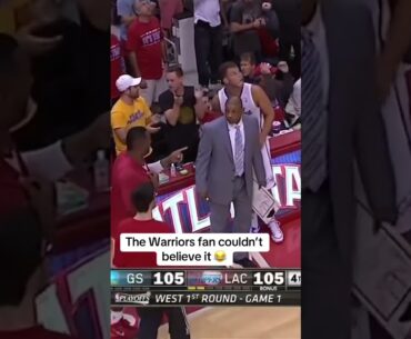 When Blake Griffin accidentally spilled water on a Warriors fan 😅