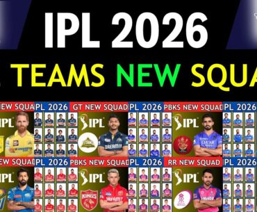 IPL 2026 All Teams Squads | Full Player List, Retentions & New Signings |  RCB,CSK,MI,KKR,SRH,GT,DC,