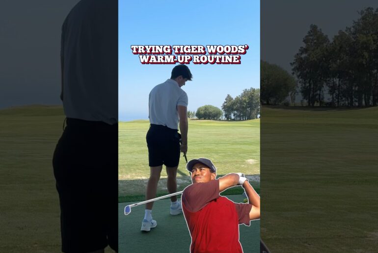 Tiger Woods’ Warm Up Routine! During his prime. #golf #golfer #golfswing #tigerwoods #golflife