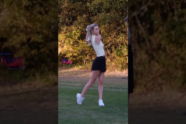 Amazing Golf Swing you need to see | Golf Girl awesome swing | Golf shorts | Paige Mackenzie