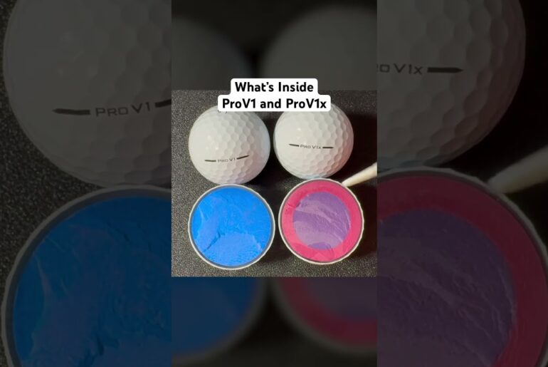 Titleist updated the Pro V1 and Pro V1x for 2025, so we cut them in half #titleist #prov1 #golf