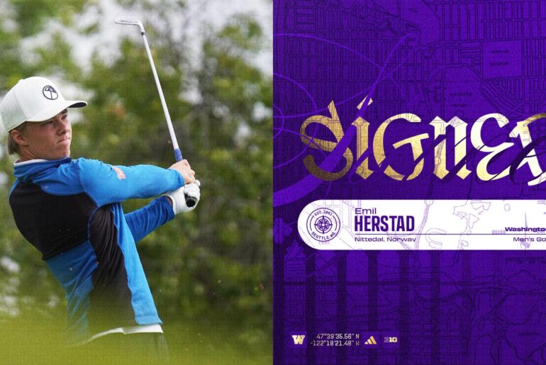 Washington men's golf signs Hamish Farquharson graphic