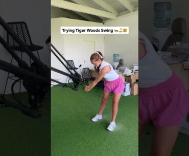 Trying Tiger woods swing #golf #golftips #algorithm #golfpractice #shorts #foryou