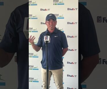 Doug Ghim satisfied he hit a good putt to give himself the chance for a 59