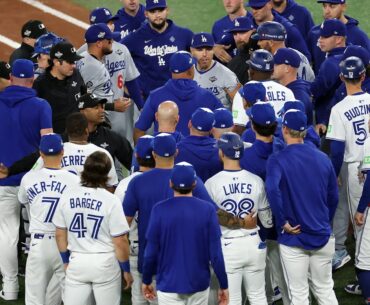Benches clear in 2025 World Series Game 7 (Dodgers vs. Blue Jays)