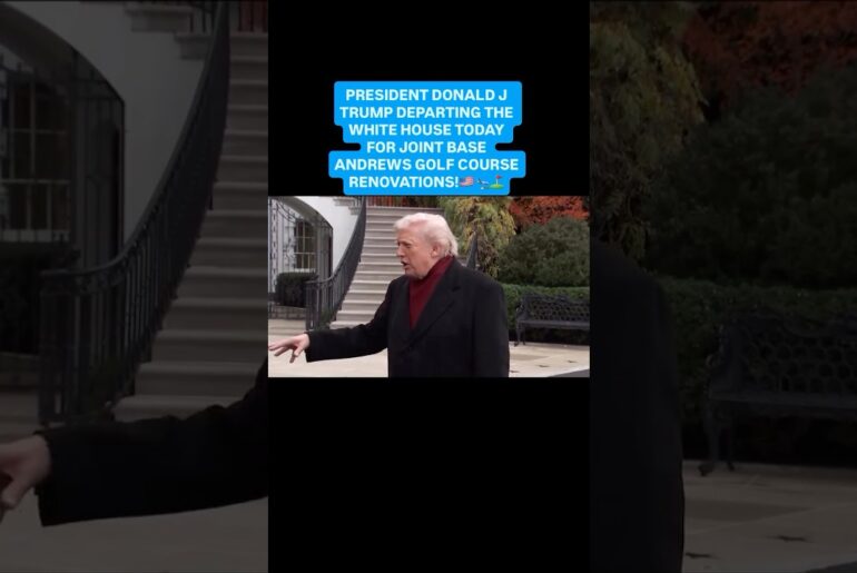 Donald J Trump departing The White House today to inspect the golf courses at Joint Base Andrews