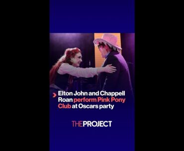Elton John and Chappell Roan perform Pink Pony Club at Oscars party