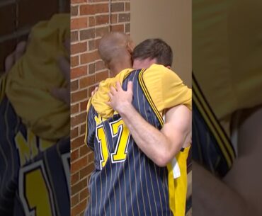 Reggie Miller consoles TJ McConnell in the tunnel after Game 7