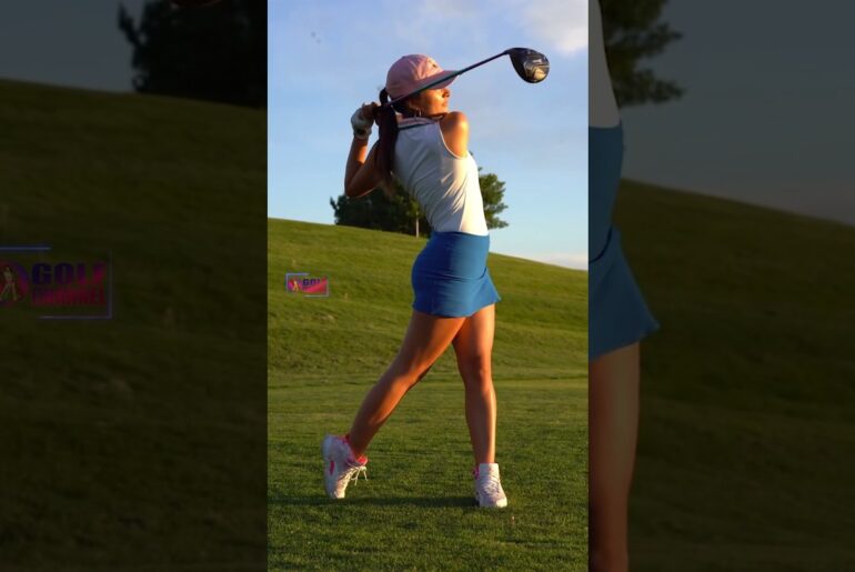 Amazing Golf Swing you need to see | Golf Girl awesome swing | Golf shorts | Mei Brennan