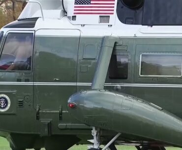 President Donald Trump arrives at White House after meeting Jack Nicklaus to discuss golf courses
