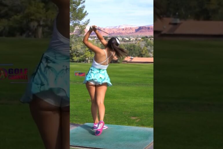 Amazing Golf Swing you need to see | Golf Girl awesome swing | Golf shorts | Mei Brennan
