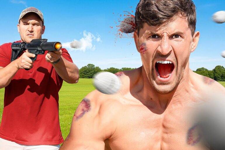 I Got Shot By A Golf Ball Launcher For Science! (Ft Kentucky Ballistics)