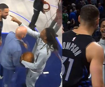 FULL INCIDENT Ja Morant points in Klay Thompson's face after the game 😳