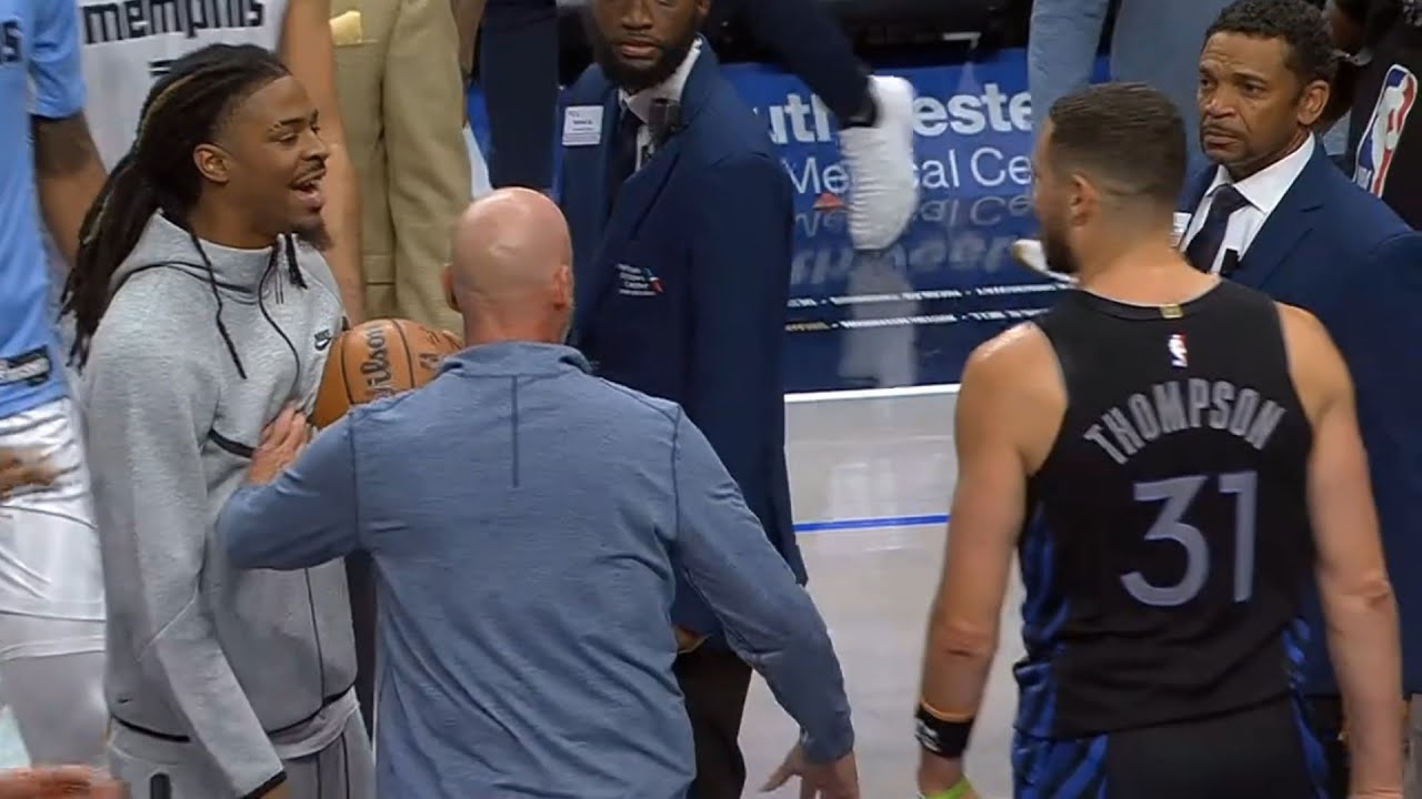 Ja Morant calls Klay Thompson a bum as they get into it after the game 😳 Ja Morant calls Klay Thompson a bum as they get into it after the game 😳