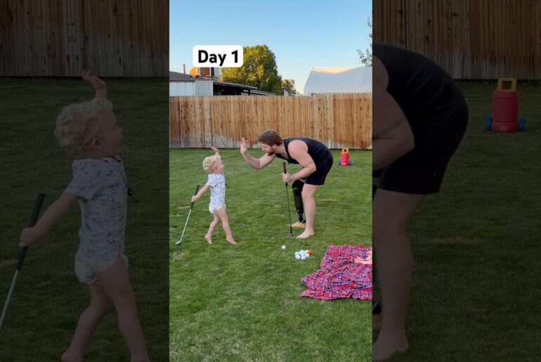 Father and Son Golf Trick Shot Duo #golf #shorts