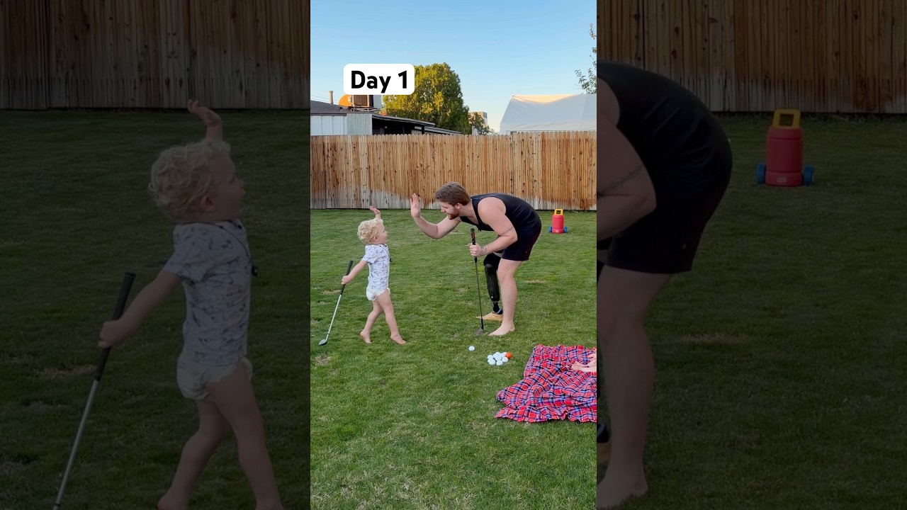 Father and Son Golf Trick Shot Duo #golf #shorts Father and Son Golf Trick Shot Duo #golf #shorts