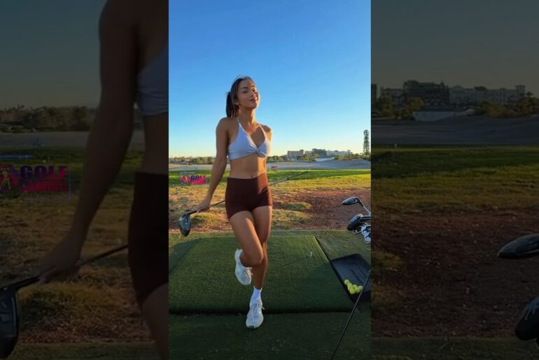 Amazing Golf Swing you need to see | Golf Girl awesome swing | Golf shorts | Michele Uemoto