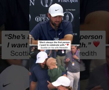 Scottie Scheffler looks for his wife Meredith first after victories 🥹 #shorts #golf #theopen