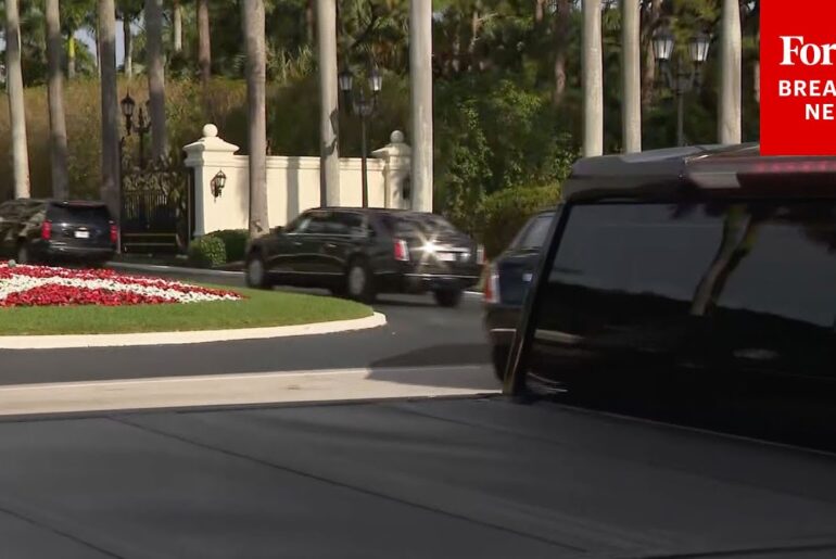JUST IN: President Trump Arrives At Trump International Golf Club In Florida For Thanksgiving