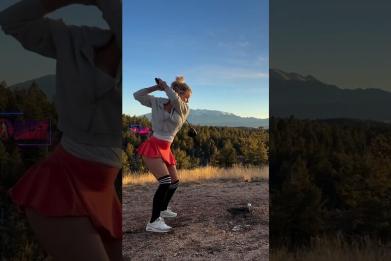 Amazing Golf Swing you need to see | Golf Girl awesome swing | Golf shorts | Aubrey Keys