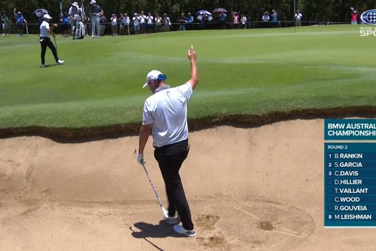 Dramatic bunker chip catapults Marc Leishman into title mix at Australian PGA Championship