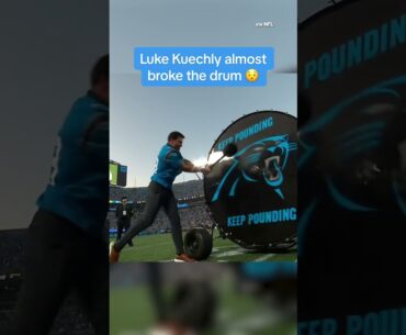 when Luke Keuchly legit tried to destroy the drum 😅 #shorts