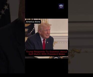 Trump Responds To Question About Golf Match With President Biden #shorts #trump #golf #biden #usa