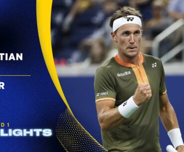 Sebastian Ofner vs. Casper Ruud Highlights | 2025 US Open Round 1